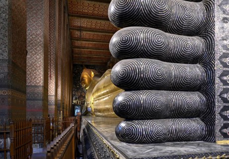 Reclining Buddha in Wat Pho, Temple of the Reclining Buddha, Bangkok, Thailand, Asia
