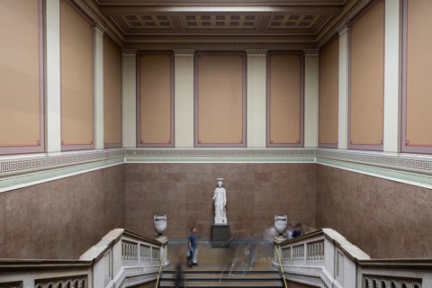 Staircase, architect Robert Smirke, British Museum, London, England, Great Britain