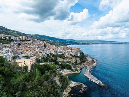 Pizzo from a drone, Calabria, Italy, Europe