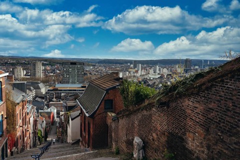 Montagne de Bueren, staircase with 260 metres length and 67 metres height difference, from old town