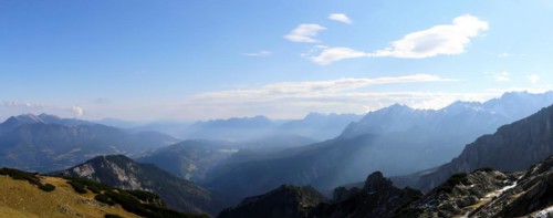 Alpine panorama of the Northern Alps, taken near Garmisch-Partenkirchen