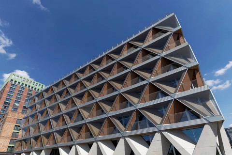 Office building The Cradle by HPP Architekten, innovative timber hybrid construction, sustainable