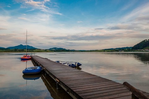 Hopfensee, near Fuessen, Ostallgaeu, Bavaria, Germany, Europe