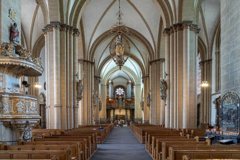 Interior of Paderborn Cathedral Paderborn, North Rhine-Westphalia, Germany, Europe