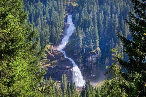 Krimml Waterfalls, the highest in Austria with a drop of 385 metres, Krimml, Krimml Achental, Hohe