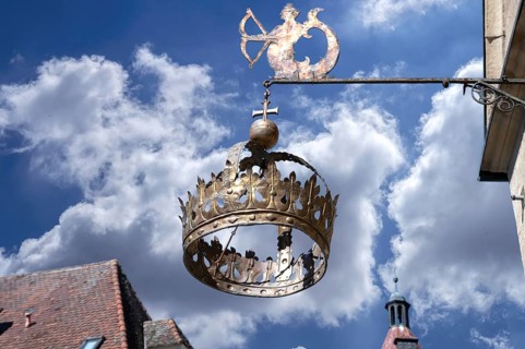 Nose sign of the Hotel Restaurant Krone, 15th century, Rosenstraße 10, Weißenburg, Middle