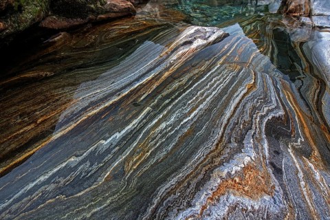 Rocks, rock structures, clear water, Verzasca River, near Lavertezzo, Verzasca Valley, Valle