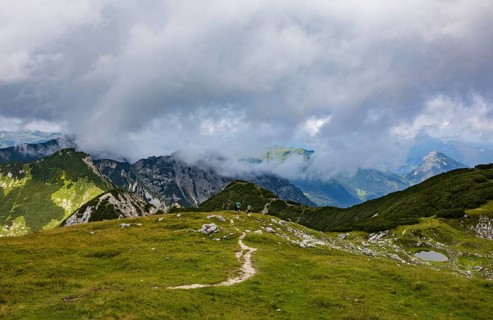 Hiking trail to the Gamsfeld, Russbach, Osterhorn group, Salzkammergut, Salzburg province, Austria,
