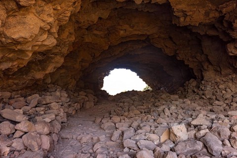 Cave at the fortress of Ansite, Fortaleza Grande, Santa Lucía de Tirajana, Gran Canaria, Canary