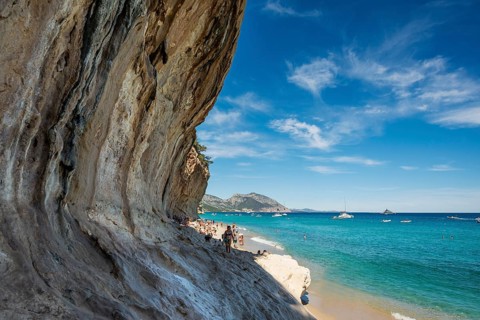 Rocky coast and beach, Cala Luna, Gulf of Orosei National Park, Parco Nazionale del Gennargentu e