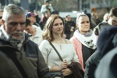 Demonstrators at the final rally of Beatrix von Storch and the AfD in the Bundestag election