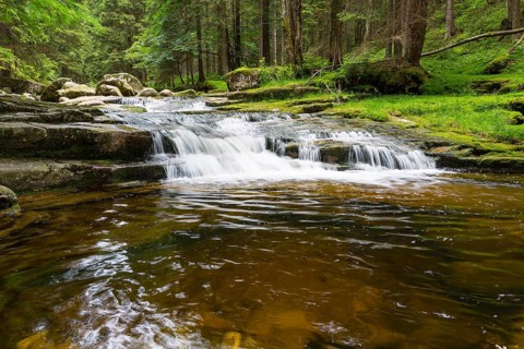 Mummelfall, Mummel waterfall near Harrachsdorf in the Giant Mountains, Czech Republic, Europe