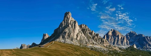 Nuvolau mountain above the Giau Pass (Passo di Giau), Colle Santa Lucia, Dolomites, Belluno, Italy,