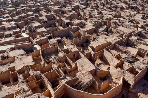 View over the old town of AlUla, Medina Province, Saudi Arabia, Arabian Peninsula, Asia