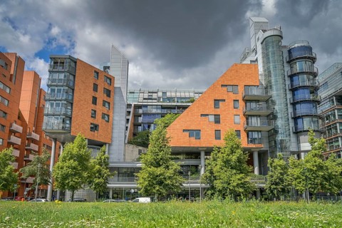 Residential and office buildings, Tilla-Durieux-Park, Potsdamer Platz, Tiergarten, Mitte, Berlin,