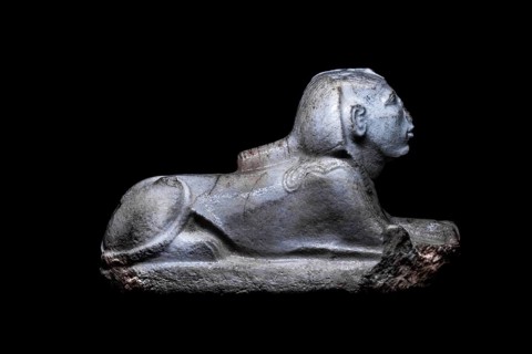 Sphinx of a king, possibly Akhenaten from the exhibition: Ramses the Great and the Gold of the