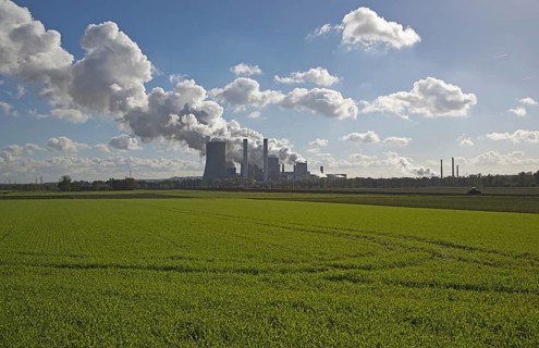 Niederaußem power plant, a base-load power plant operated by RWE PowerAG using lignite in