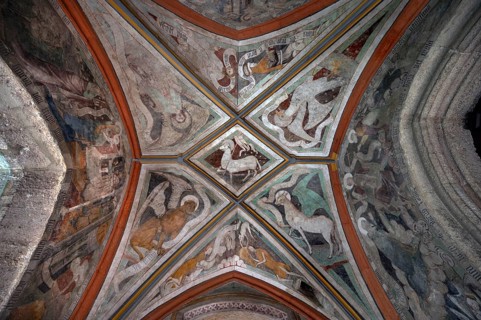 Ceiling fresco from around 1445 in the vestibule of St Martin's Church, Gothic basilica, completed