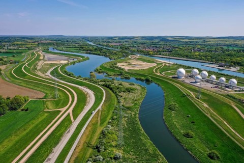 Haltern-Marl, North Rhine-Westphalia, Germany, Lippe, Flood protection in the