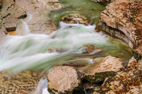 Rocks and clear water, Taugl creek, Bad Vigaun, Austria, Europe