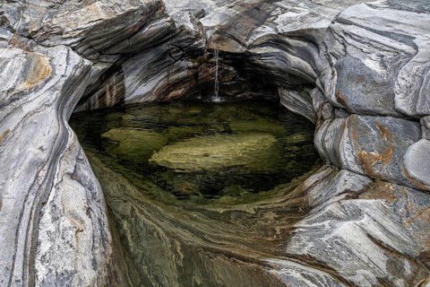 Rocks, rock structures, Verzasca River, near Lavertezzo, Verzasca Valley, Valle Verzasca, Canton