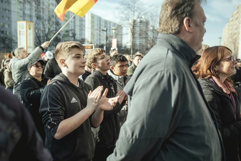 Demonstrators at the final rally of Beatrix von Storch and the AfD in the Bundestag election