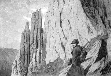 The ascent of the Totenkirchl, a 2190 m high mountain in the Wilder Kaiser in the Northern