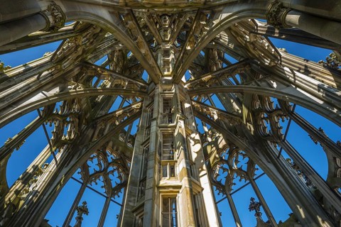 Spire from the inside, staircase to the viewing platform, Ulm Minster, Ulm, Baden-Württemberg,