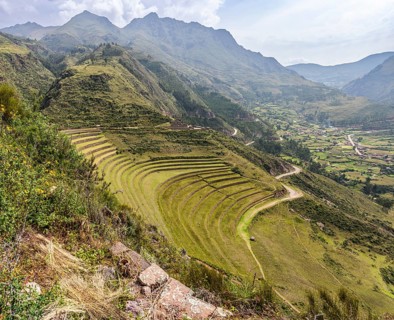 Inca complex at Pisac, Sacred Valley of the Incas, Cusco, Peru, South America