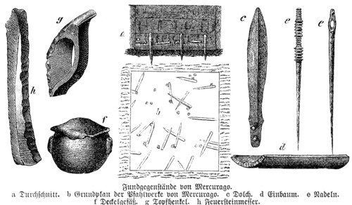 Numerous, well-preserved Etruscan finds in the moor near Mercurago on Lake Maggiore, dugout canoe,