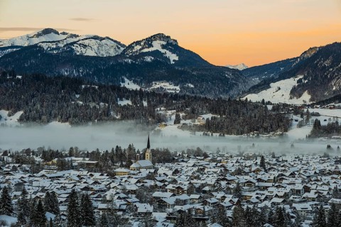Winter in Oberstdorf, Oberallgäu, Allgäu Alps, Allgäu, Bavaria, Germany, Europe