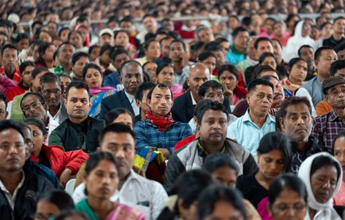 Large group of people arrives to the Lachit Barphukan Police Academy inauguration function on March