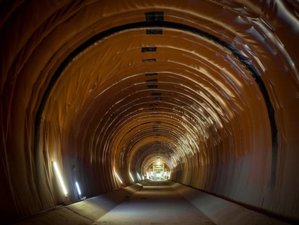 Lined tunnel section in construction lot H53, Brenner Base Tunnel, Wolf, Tyrol, Austria, Europe