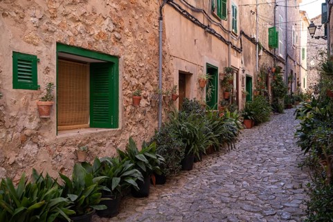 Street of Plants, alley, Valldemossa, Tramuntana Mountains, Serra de Tramuntana, Majorca, Balearic