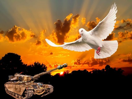 Symbolic image, dove of peace, peoples, international understanding, peace, threat of war, freedom,