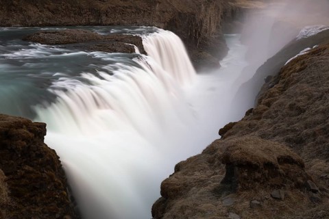 Gullfoss (Golden Falls is a waterfall located in the canyon of the Hvítá river in southwest Iceland