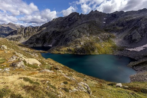 Lago Superiore, behind Ticino mountains, Sambuco valley, Vale Sambuco, near Fusio, Lavizzara,