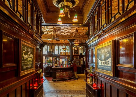 Grade 1 listed interior of the Philharmonic Dining Rooms public house, Hope Street, Liverpool,