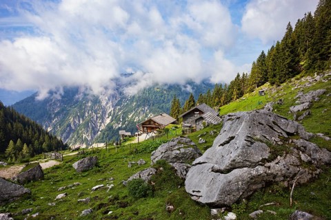 Angerkaralm, Russbach, Gamsfeld, Osterhorn group, Salzkammergut, Salzburg province, Austria, Europe