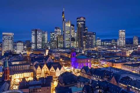 St Paul's Church in Frankfurt am Main will be illuminated in blue in the middle of the Christmas