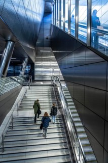 Modern underground station of the Wehrhahn line, Benrather Straße, 6 new stations, opened in 2016,