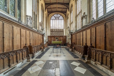 Interior of the university church Church of St Mary the Virgin in Oxford, Oxfordshire, England,