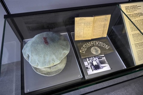 Exhibits in the former Dachau concentration camp, now a concentration camp memorial, Dachau near