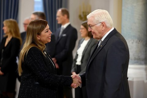 Florencia Vilanova de von Oehsen El Salvador is received by Frank-Walter Steinmeier (President of