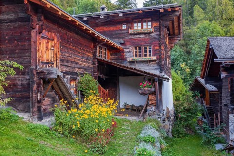 Farmhouse, Historic village of Mühlebach, Valais, Switzerland, Europe