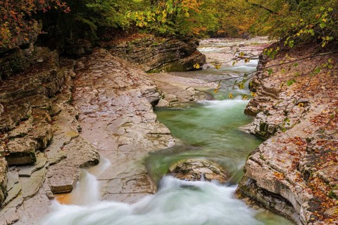 Rocks and clear water, Taugl creek, Bad Vigaun, Austria, Europe