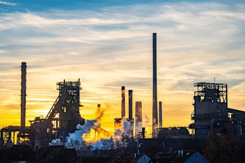 Blast furnace Schwelgern 1 and 2, ThyssenKrupp Steel Schwelgern plant in Duisburg-Marxloh is part