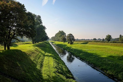 Dinslaken, North Rhine-Westphalia, Germany - The Emscher has been completely free of wastewater