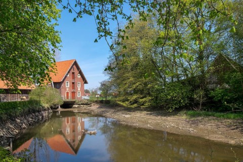 Düstermühle on the river Dinkel, watermill, Legden, district of Wehr, Münsterland, North