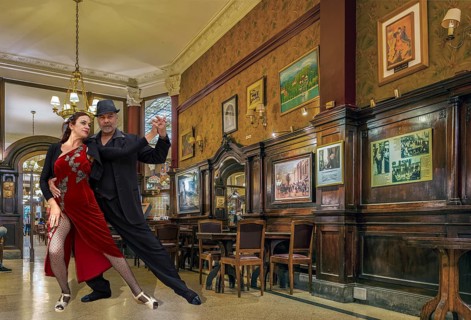 Tango in Tortoni oldest cafe in Buenos Aires Argentina Composing